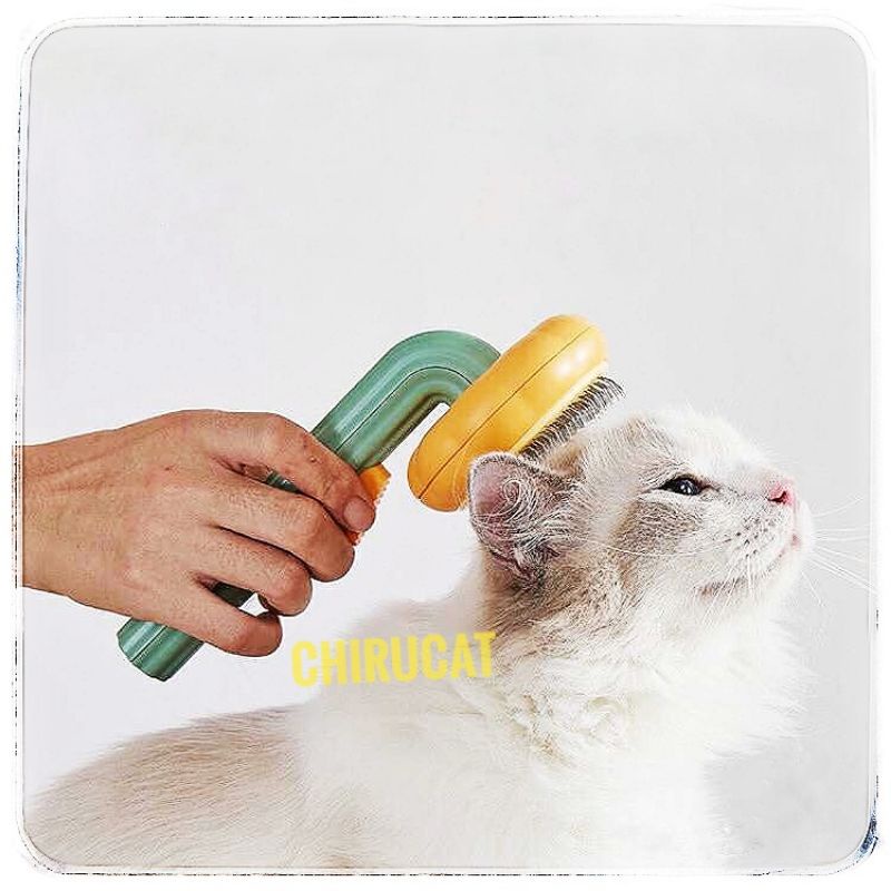 Lược chải đẩy lông chó mèo Hoa Hướng Dương dáng cong dễ chải dễ gỡ rối lông
