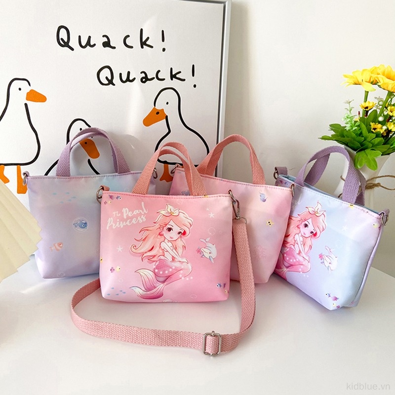 Túi Vải Canvas Đeo Chéo In Họa Tiết Hoạt Hình Dễ Thương Dành Cho Bé