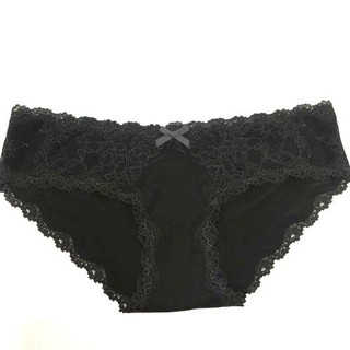 TH8033  Quần lót nữ lụa phối ren Victoria's secret đen