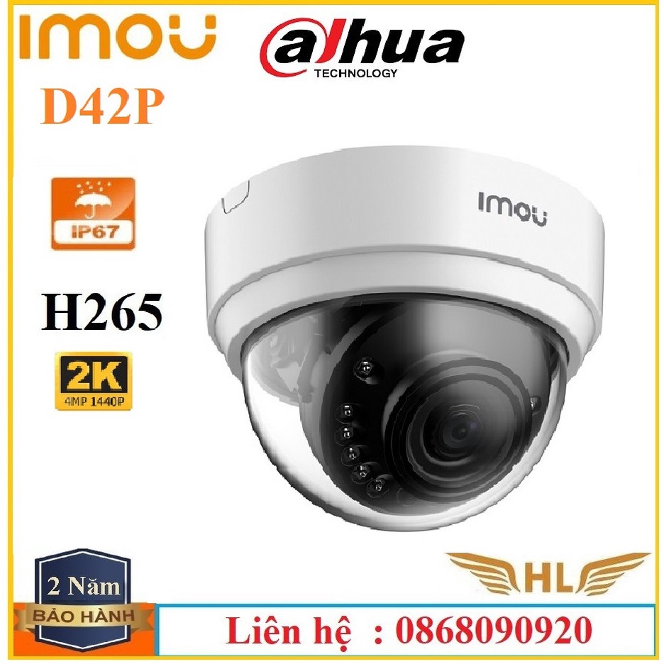 Camera Wifi Imou D42P Camera Dome Ngoài Trời Siêu Nét 4Mp Hoặc Camera Imou F22P 2Mp- Hàng Chính Hãng