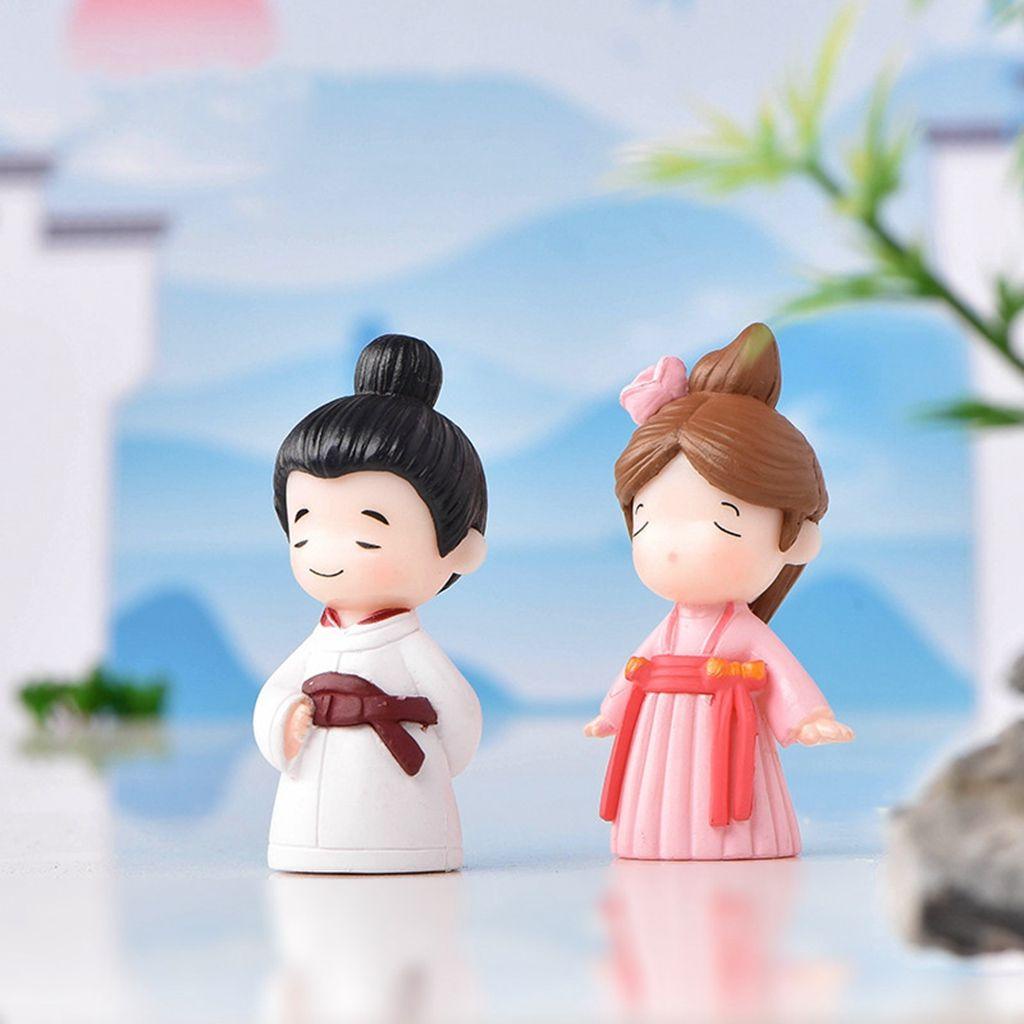 Mô Hình Cặp Đôi Mini Phong Cách Trung Hoa Cổ Điển Dùng Trang Trí DIY