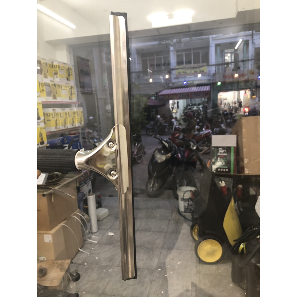 Tay gạt kính Inox 35cm lưỡi cao su