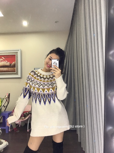 Ao len dáng dài dấu quần