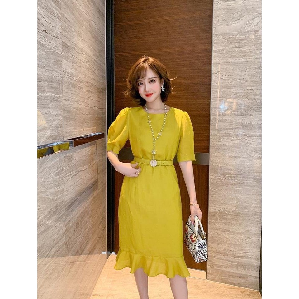Váy Liền Thân - LELY -V207 -Vàng Chanh Siêu Xinh, Tay Cánh Tiên