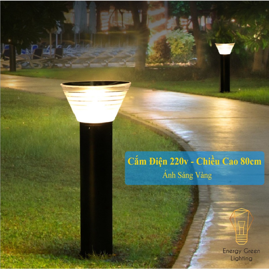 Đèn Cột Sân Vườn Energy Green Lighting  Hình Nón DSV-2180 - Chiều Cao 80cm - Sử Dụng Điện Và Dùng Năng Lượng Mặt Trời