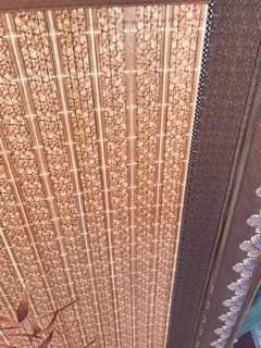Chiếu trúc tăm vân gỗ đế lụa đẹp
