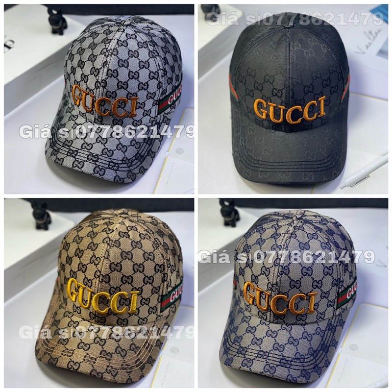 Nón kết lưỡi trai in gg thêu chữ hông thời trang nam nữ