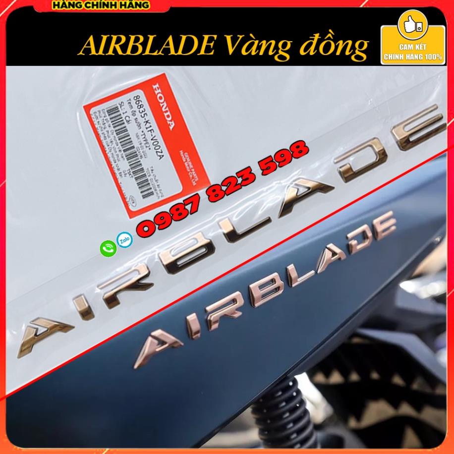 💥 Tem chữ nổi  AIR BLADE 2020 - 2021 - 2022 - 2023, Logo Chữ AB Dán Xe 160/125   💥