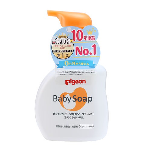 Sữa Tắm Gội Cho Bé Pigeon Baby Soap Dưỡng Ẩm 2in1 500ml Nhật Bản