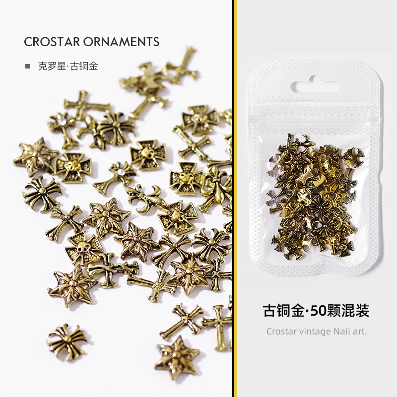 Set charm kim loại trang trí móng - set charm thánh giá