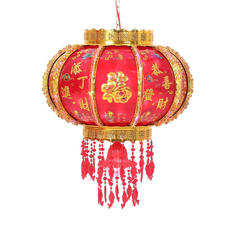 Đèn chùm xoay đỏ 2021, đèn xoay LED nhiều màu sắc, đám cưới Tết Nguyên Đán, ban công ngoài trời kiểu Trung Quốc