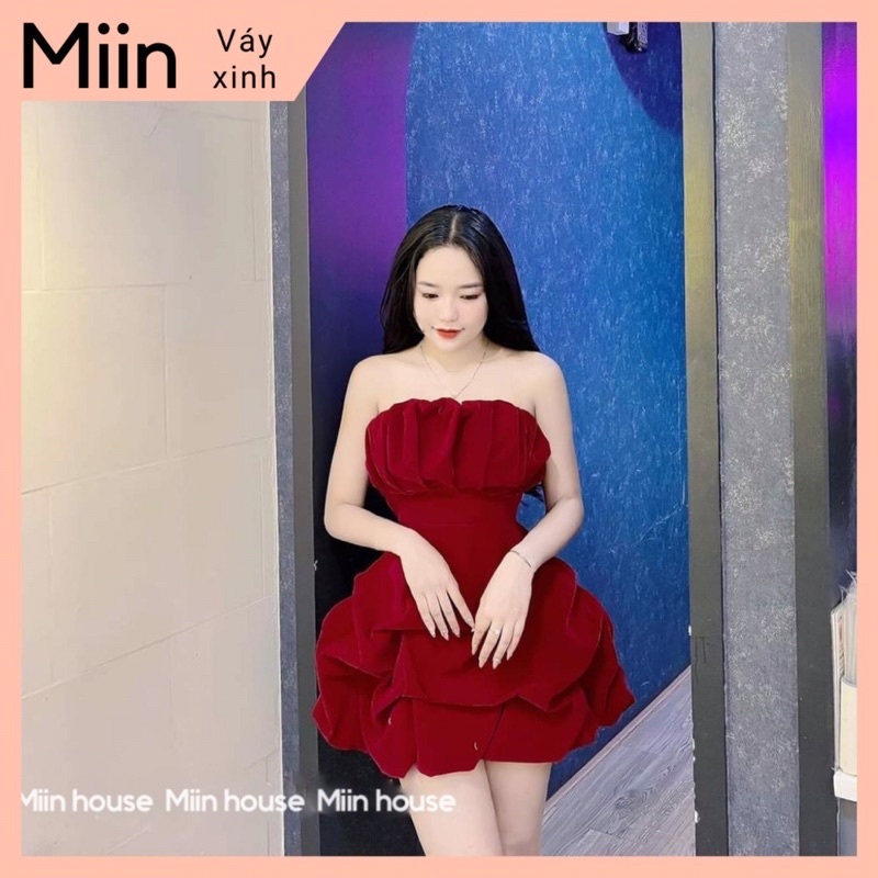 Váy cúp tapta nhún ngực chân bồng