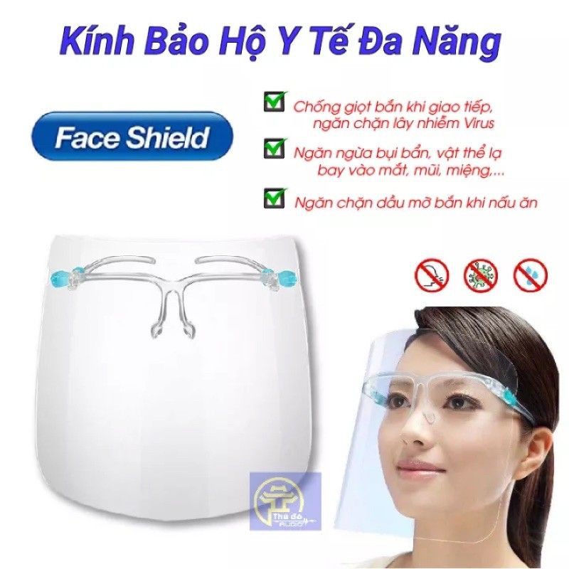 (HÀNG LOẠI 1) Face Shield Kính Chống Giọt Bắn Bảo Hộ Chống Dịch Tháo Rời - Shop Minh Phúc