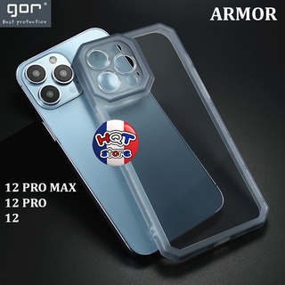 Ốp lưng dẻo trong viền nhám gor armor cho ip 12 pro max / 12 pro / 12