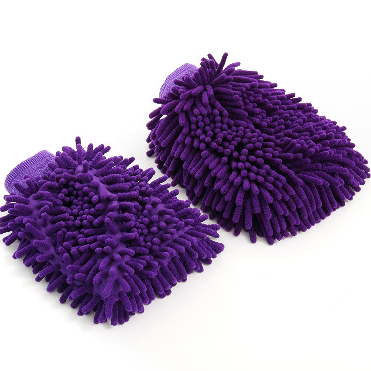 1 Găng Tay Rửa Xe Hơi Hai Mặt Bằng Sợi Microfiber Chenille