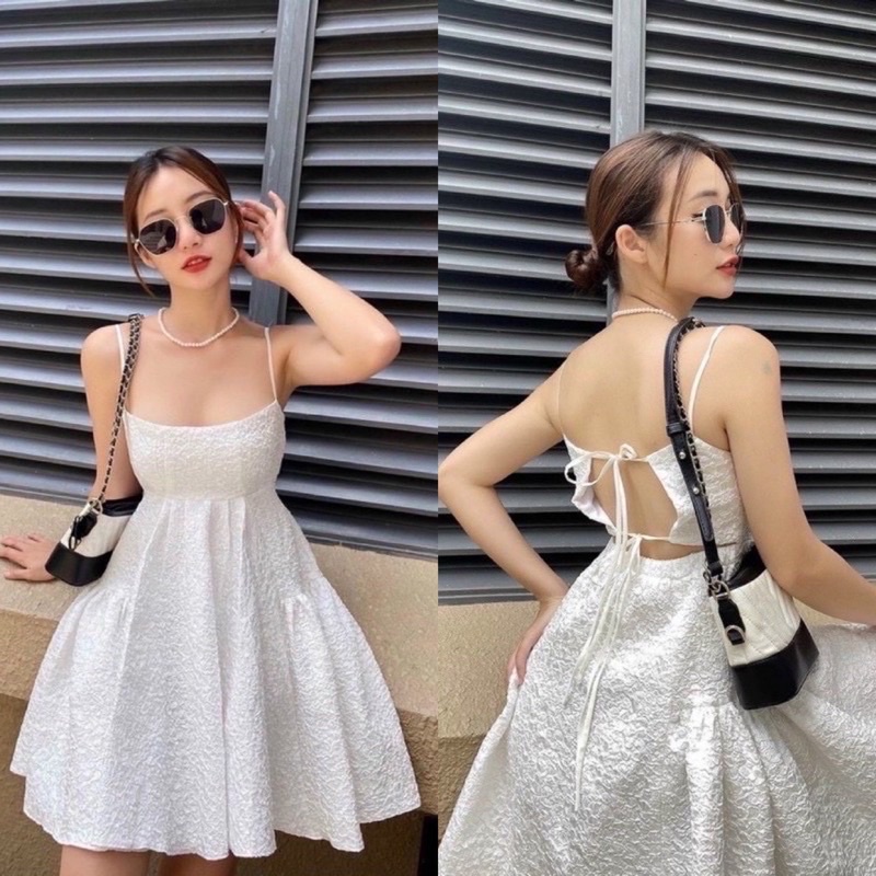135 - Đầm xốp Brie Clothing 2dây hở lưng siêu sang chảnh