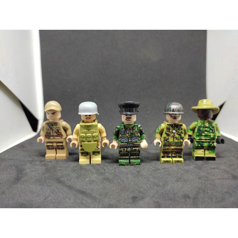 COMBO 5 nhân vật ARMY QUÂN ĐỘI Non Lego Minifigures ( Hàng 2HAND )