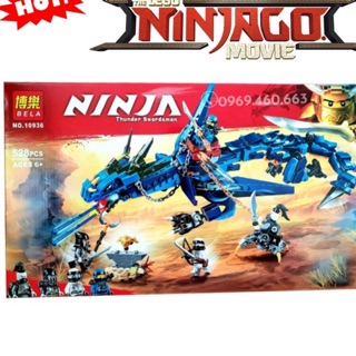 BELA 10936 NINJA Thunder Swordsman - Đồ chơi xếp hình lắp ghép rồng sấm sét- có 528 chi tiết