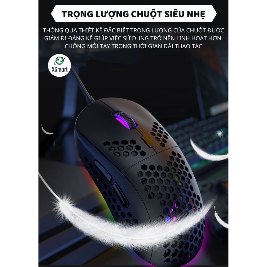 Bộ Bàn Phím CƠ Và Chuột Chuyên Game XSmart Led RGB Full Size 20 Chế Độ Led Chuyên Nghiệp Dùng Cho Máy Tính, Laptop K1+M8