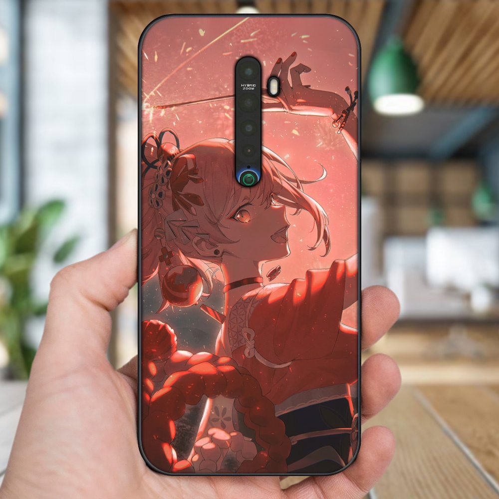 Ốp lưng Oppo Reno 2 viền đen in hình Yoimiya Genshin Impact