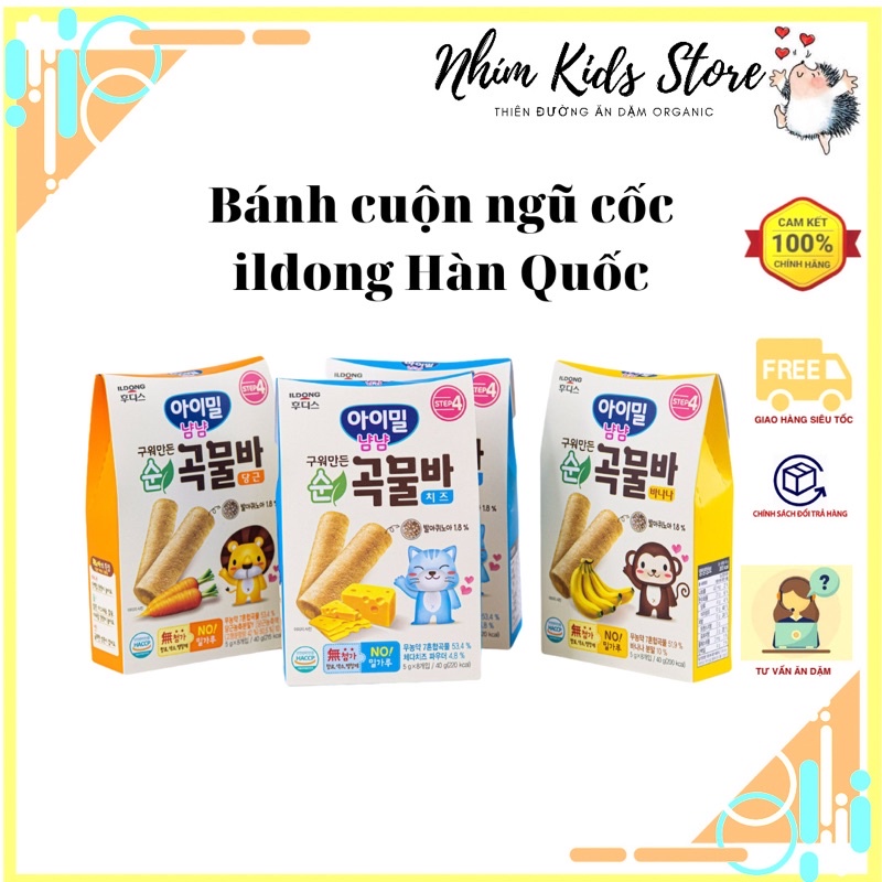 Bánh cuộn ngũ cốc ăn dặm ildong Hàn Quốc cho bé (date mới 4/2022)