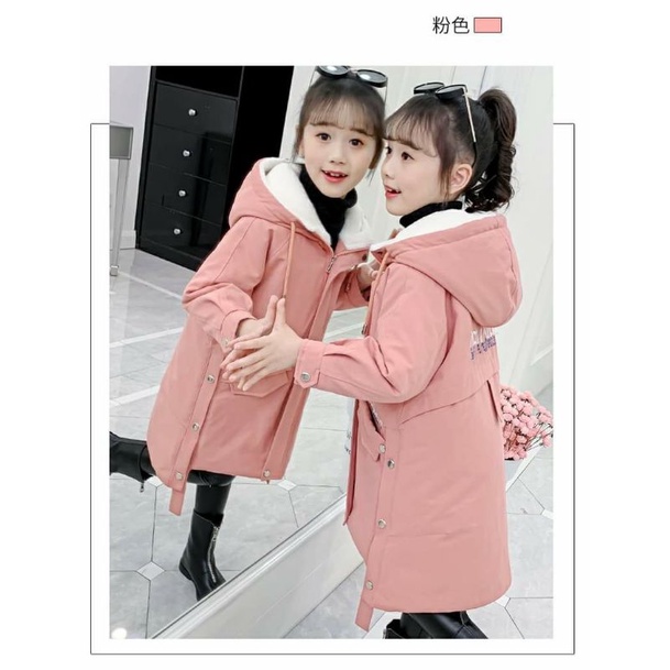 ÁO KAKI LÓT LÔNG DÁNG DÀI BÉ GÁI