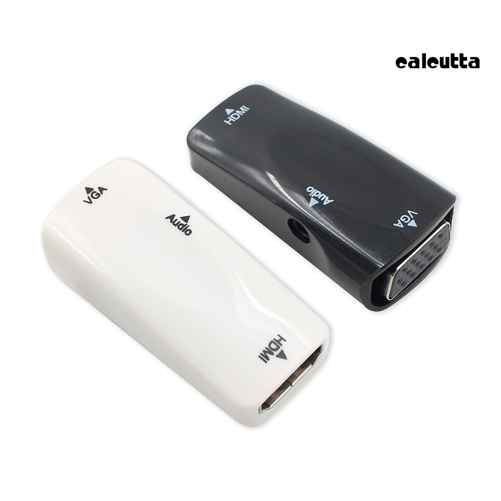 【Ready stock】HDMI Female to VGA Female Adapter with 3.5mm AUX Audio Converter for TV Stick PC