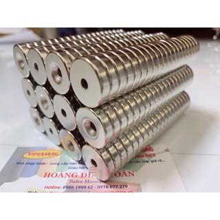 Nam châm đất hiếm 20x5 lỗ vát ( hàng SIÊU ĐẸP )