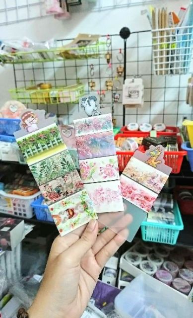 Combo băng dính trang trí washi tape và sticker xinh xinh