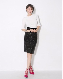 Váy kim sa lưng thun dáng ôm