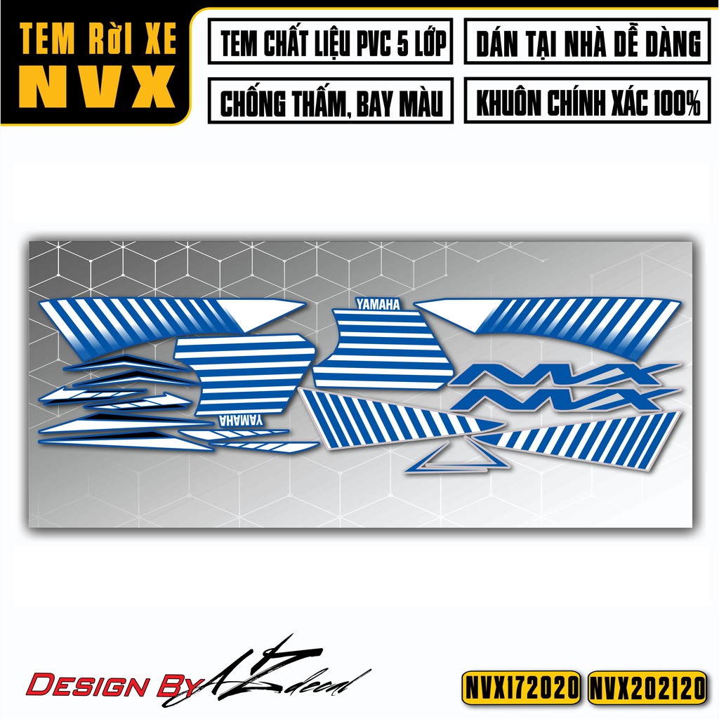 Tem NVX 2017 - 2021 Vân Sọc Cắt Sẵn Dễ Dán | NVX20 | Decal Rời Dành Cho NVX 125,155 Chống Nước, Bền Màu