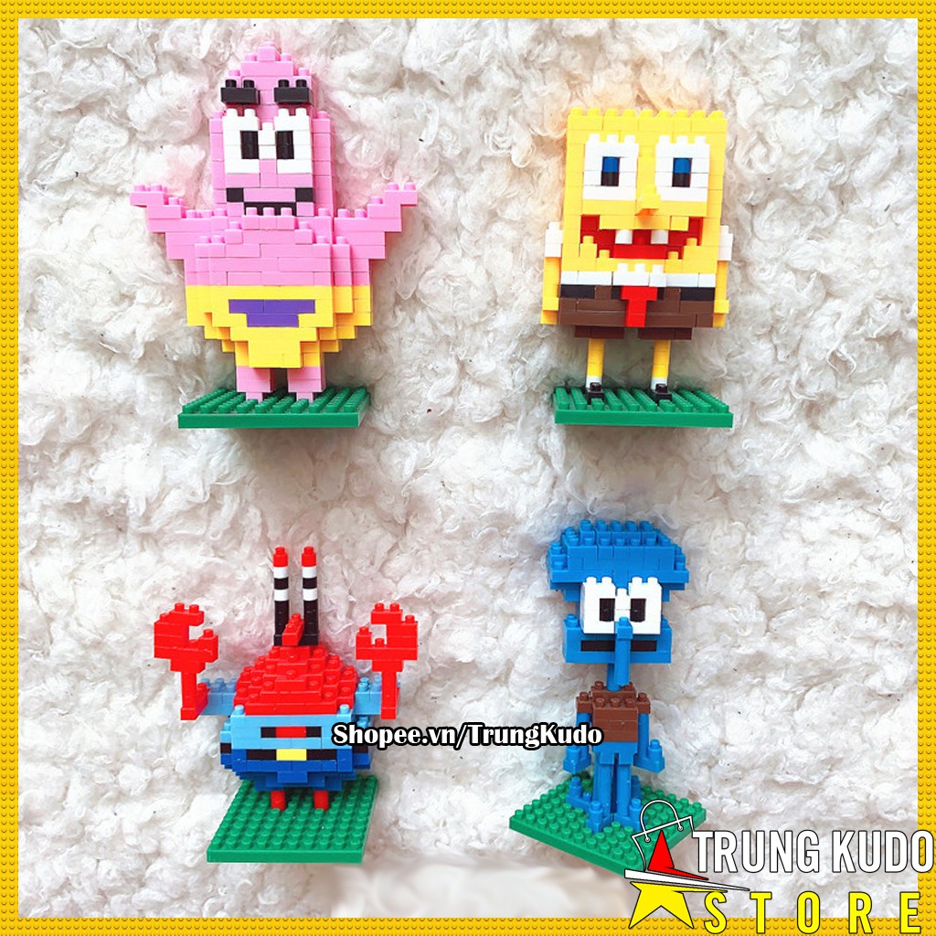 Lego Bọt Biển - Đồ chơi lắp ghép các nhân vật trong phim hoạt hình SpongeBob SquarePants - Lego Nanoblock