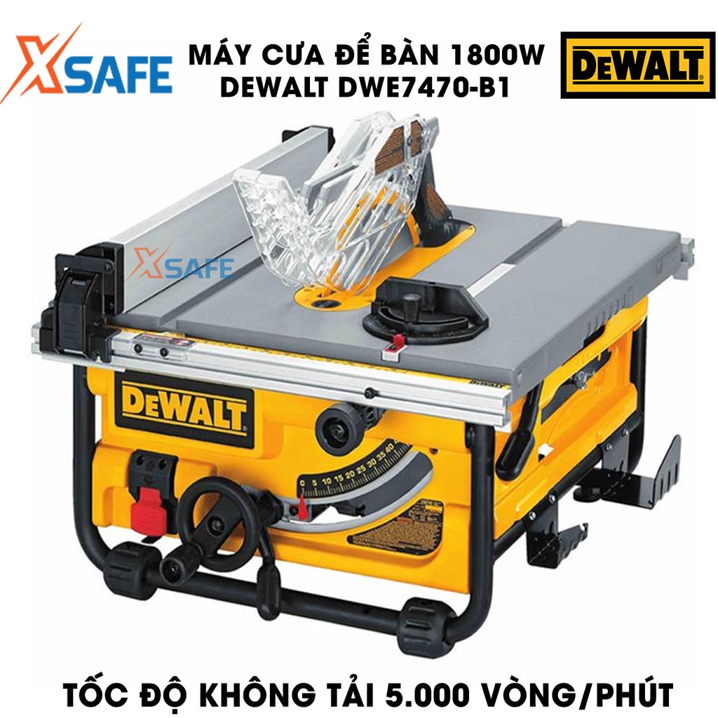 Máy cưa để bàn DEWALT DWE7470-B1 1800W góc cắt điều chỉnh linh hoạt, chỉnh góc nghiêng 90 độ, cắt sâu 76.2mm -chính hãng
