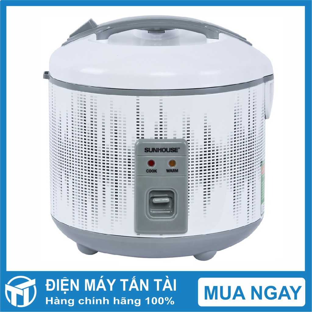 NỒI CƠM ĐIỆN NẮP GÀI SUNHOUSE SHD8601 1.8 L, 700W, lòng nồi Chống dính.  Xuất xứ Việt Nam, bảo hành 12 tháng