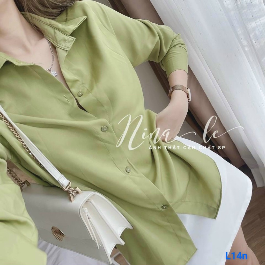 Set Áo Sơ Mi Và Chân Váy Chữ A Có Lót Trong Xinh Xắn Rose Fashion