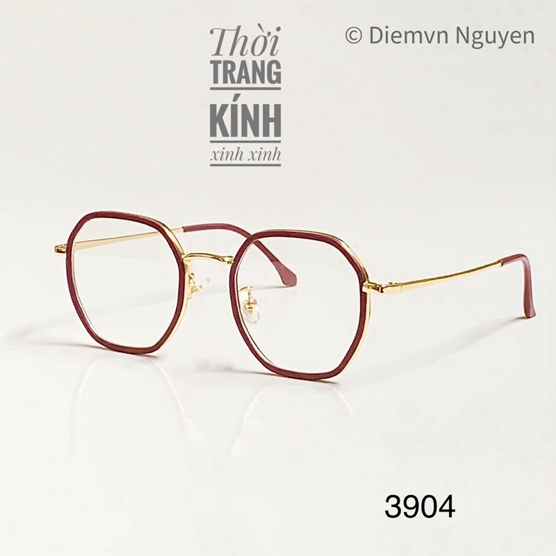 Gọng kính cận thời trang HQ cao cấp 3904_Gọng cận đa giác màu pastel xinh xắn