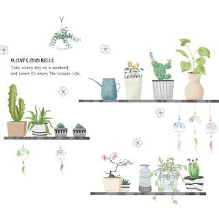 [Hàng đẹp] Decan dán tường chậu cây trên giá gỗ KT 60x90cm DT002