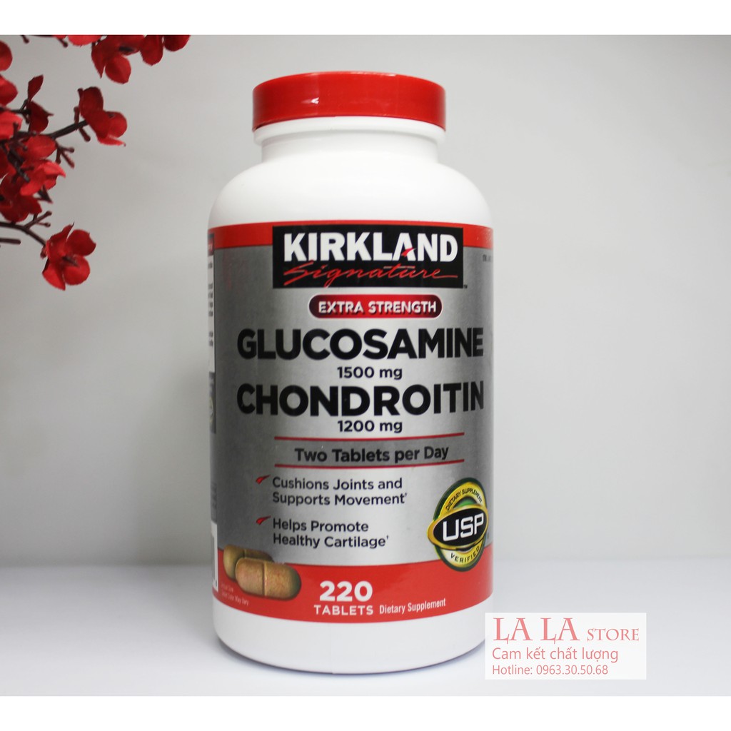 [ Mẫu mới, Date 12.2024 ] Viên uống Glucosamine 1500mg & chondroitin 1200mg 220 viên - Glucosamin Kirkland