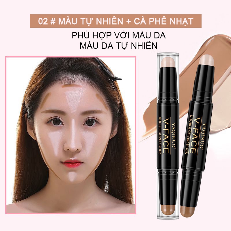 [Hàng mới về] Thỏi kem che khuyết điểm và phấn bắt sáng hai đầu tiện dụng