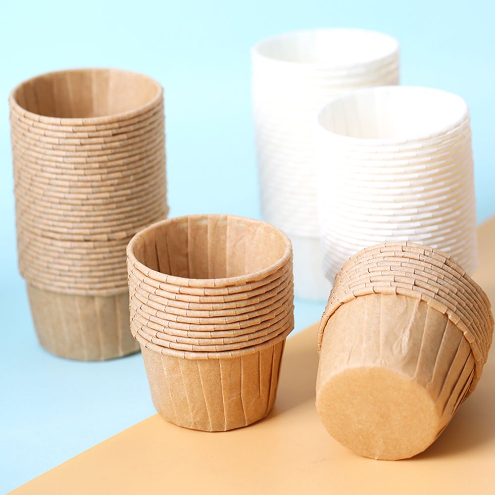 CONOPERY Bộ 100 cái cốc giấy làm bánh cupcake / bánh nướng xốp DIY mới