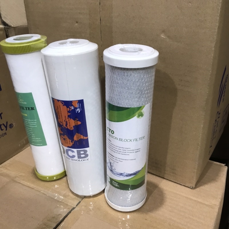 lõi lọc nước 123, sử dụng cho hầu hết các loại máy lọc gồm 3 quả