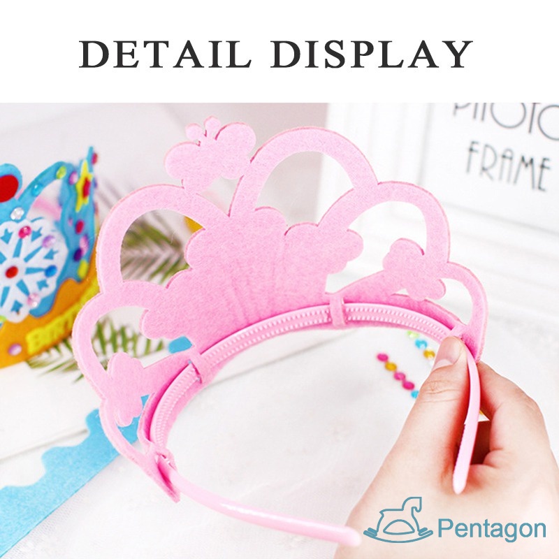 Vương Miện Vải Không Dệt Đính Vương Miện Làm Thủ Công Cho Bé