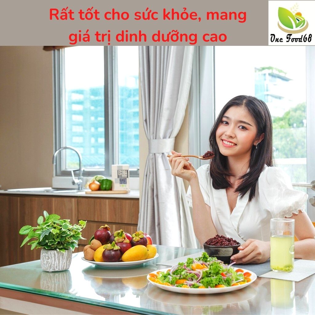 Gạo Lứt Đen Dẻo Điện Biên - GẠO LỨT TÍM THAN Thơm Ngon Giàu Dinh Dưỡng 1kg - OneFood68