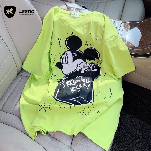 Áo thun tay lỡ cotton 100% - Áo phông unisex form rộng in hình chính hãng Leeno | BigBuy360 - bigbuy360.vn