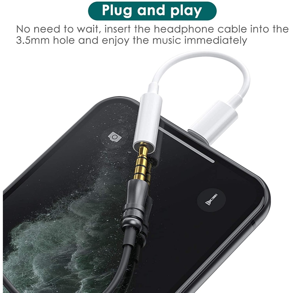Cáp chuyển đổi cổng âm thanh tai nghe 3.5mm cho IP12/11/11 pro/xr/x/xs/8/8plus/7/7plus hệ điều hành