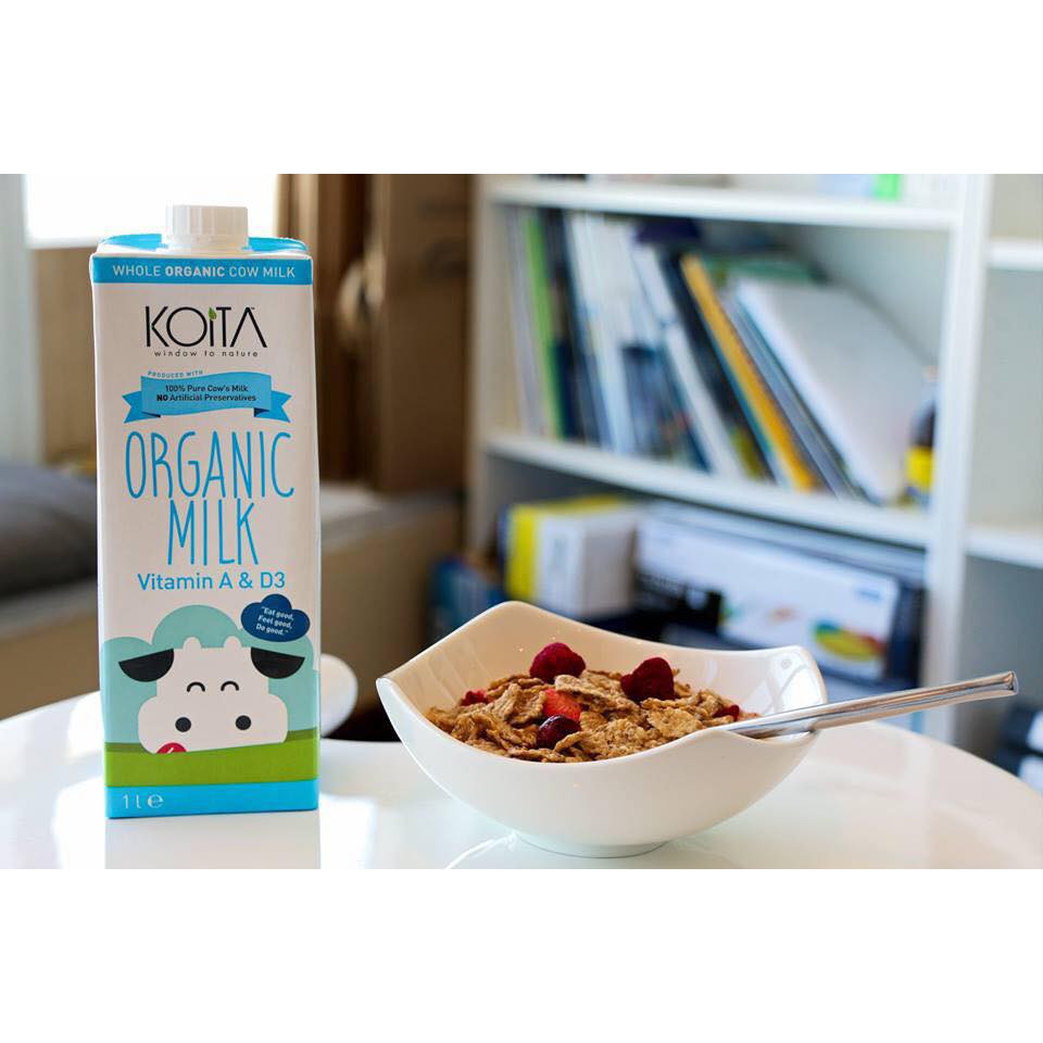 [Không Đường] Sữa Tươi Nguyên Kem Hữu Cơ (1 Lít) Koita, Sữa Full Cream Làm Bánh, Sữa Dinh Dưỡng Cho Bé