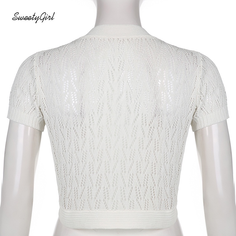 Áo Cardigan Dệt Kim Tay Ngắn Cổ Chữ V Màu Trơn Thời Trang Dành Cho Nữ 2022