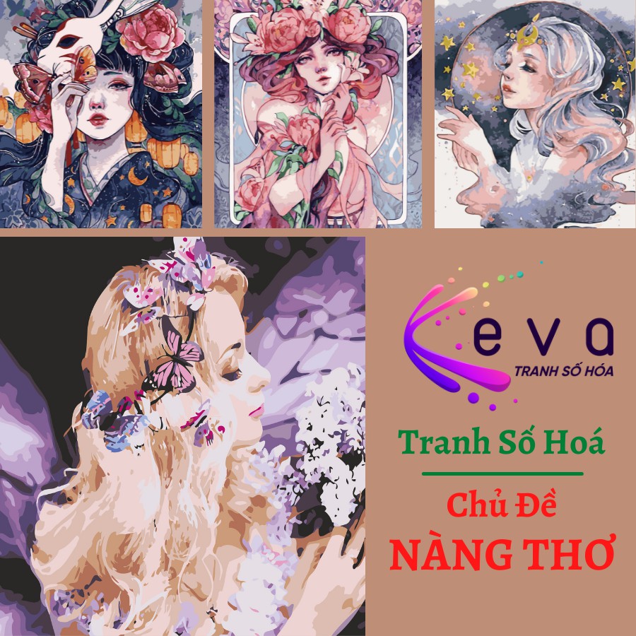 [ ĐÃ CĂNG SẴN KHUNG ] TRANH SỐ HOÁ NÀNG THƠ TREND