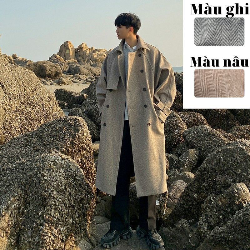 ❐Áo khoác dạ nam dáng dài MENSTORE94. phong cách Hàn Quốc cực sang