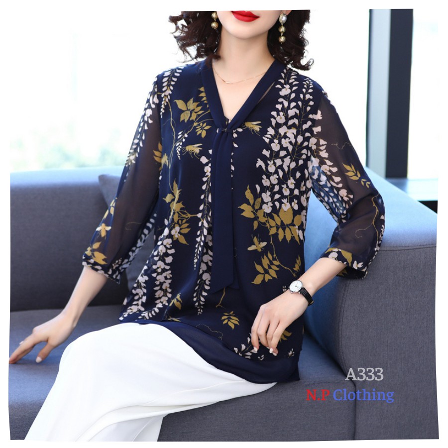 Áo Trung Niên Nữ Bigsize, Mẫu Sơ Mi Kiểu Trung Niên Tay Lỡ Form Rộng Cho Mẹ, Thời Trang NP CLOTHING | BigBuy360 - bigbuy360.vn